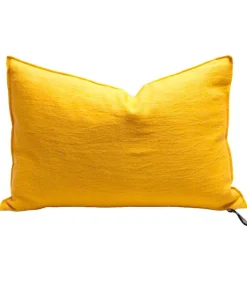 Coussin Lin Lave Froisse 30 X 50 Cm Tournesol