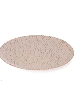 Grande Assiette En Ceramique "Pois Rouges"