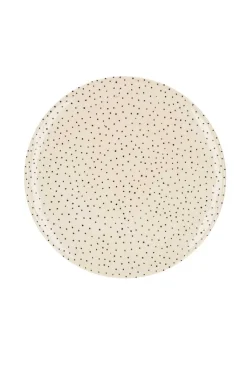 Grande Assiette En Ceramique "Pois Noirs"