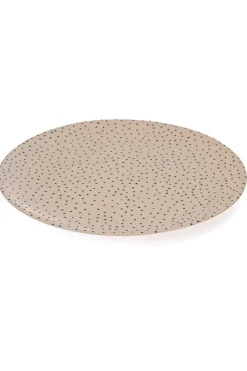 Grande Assiette En Ceramique "Pois Noirs"