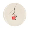 Grande Assiette En Ceramique "Telecabine Rouge"