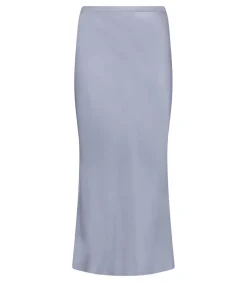 Jupe Longue Bar En Soie Gris