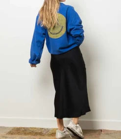 Jupe Longue Bar En Soie Noire