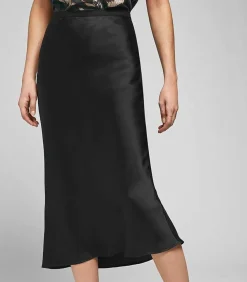 Jupe Longue Bar En Soie Noire