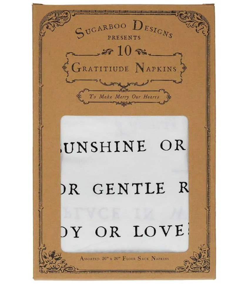Lot De 10 Torchons En Coton "Gratitude Napkins"