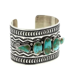 Manchette Gravee 5 Turquoises