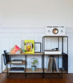 Meuble Acoustique Et Modulable Lines Chene + Kit Accessoires Cuir