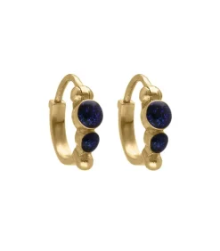 Mini Creoles En Or Jaune Et Resine