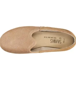 Mocassins Saanas Classique Cuir A Poils Beige