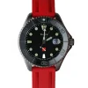 Montre Automatique Tiburon En Titane Cadran Noir Et Bracelet Rouge