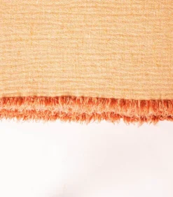 Plaid En Laine Vierge Et Coton Laves Henne / Melon 150 X 250 Cm