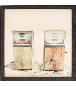 Poster Station Essence Avec Encadrement Noir