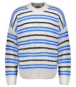 Pull En Mohair A Rayures Dimitri Faded Black