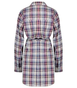 Robe A Carreaux Liliane Bleu