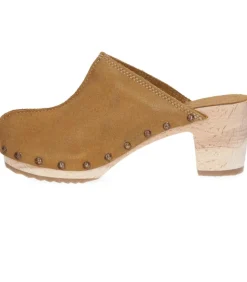 Sabots Coline Cuir Velours Tan
