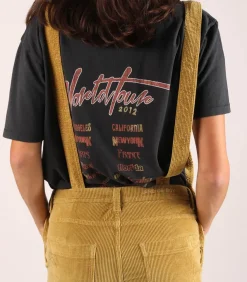 Salopette En Velours Cotele Loonie Ocre De Sienne