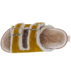 Sandales A Boucles En Velours Et Peau De Mouton