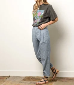 Sandales Deltapyr Cuir Velours Bleu Bronze