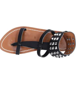 Sandales Forban Cuir Lisse Noir