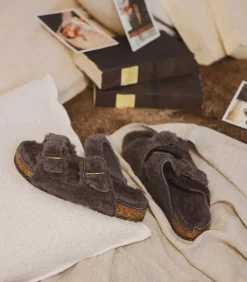 Sandales Shearling Gris/Gris