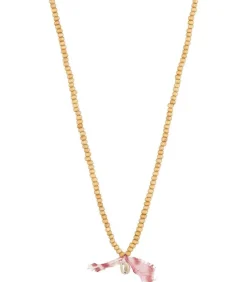 Sautoir Cauri Et Noeud Tie & Dye Framboise