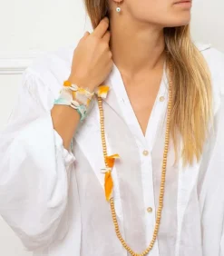 Sautoir Cauri Et Noeud Tie & Dye Orange