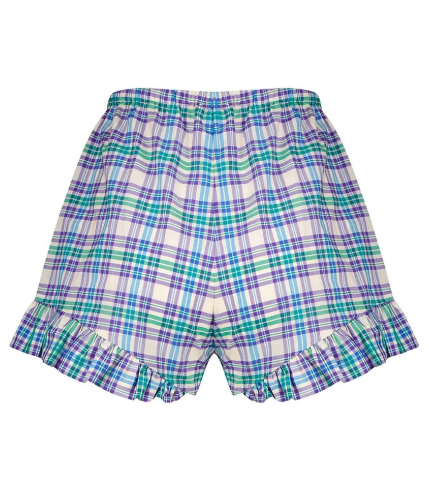 Short A Carreaux Rod Western Bleu