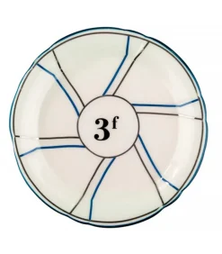 Soucoupe 3F En Porcelaine A Lignes
