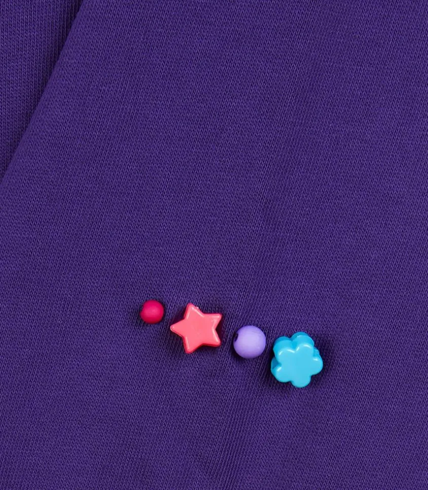 Sweat A Capuche Avec Collier De Perles Violet