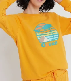 Sweat-Shirt En Coton Biologique Ocean Orange
