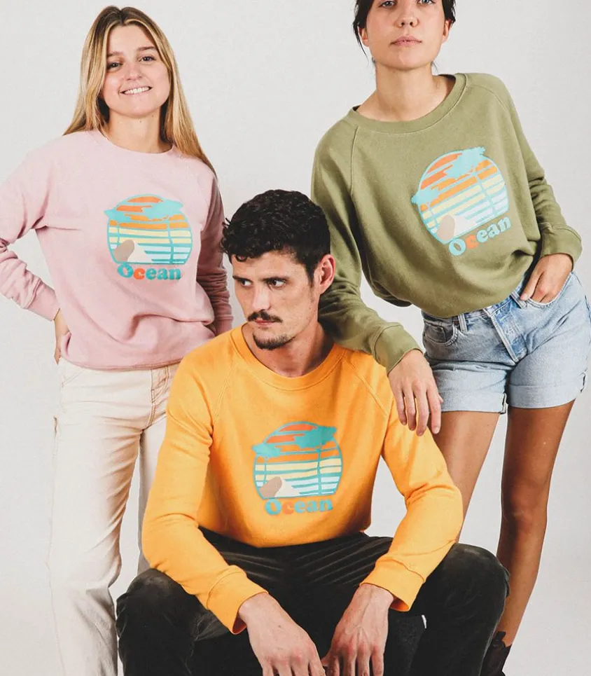 Sweat-Shirt En Coton Biologique Ocean Orange
