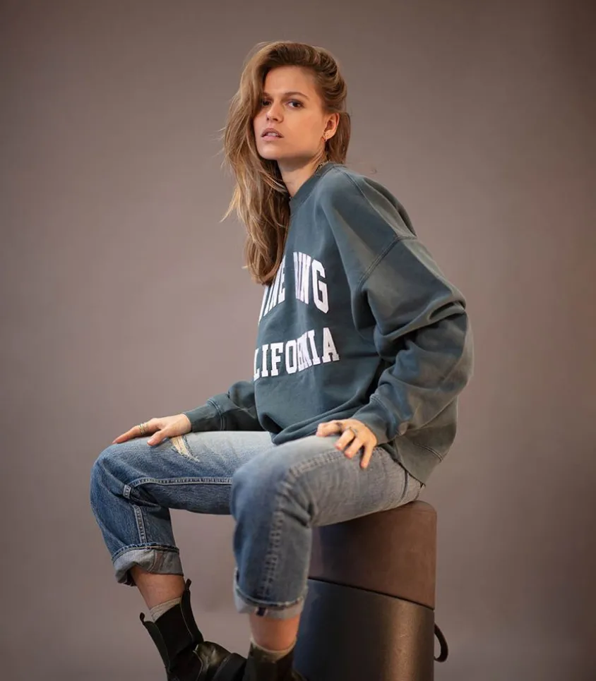 Sweat-Shirt Miles Washed Dark Sage