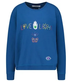 Sweat-Shirt Vintage Brode Love Light Bleu Marine