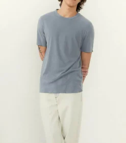 Tee-Shirt A Manches Courtes Homme Devon Bleu Gris Vintage