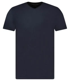 Tee-Shirt Homme Col V Manches Courtes Marine