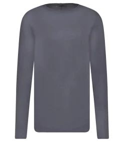 Tee-Shirt Homme Manches Longues Couture Centrale Dos Navy