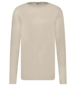 Tee-Shirt Homme Manches Longues Couture Centrale Dos Taupe Grey