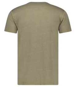 Tee-Shirt Homme Tunisien En Lin Manches Courtes Militaire