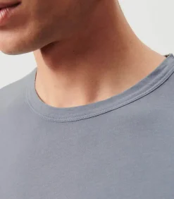 Tee-Shirt Manches Courtes Homme Devon Bleu Gris Vintage