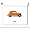 Affiche Le Duo Voiture Citroen 2Cv Orange 30 X 40 Cm