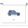 Affiche Le Duo Voiture Renault 4L Bleue 40 X 50 Cm
