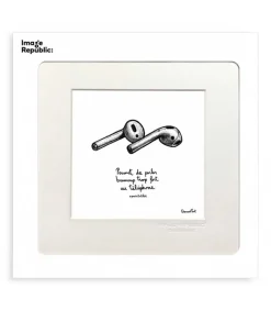 Affiche Pas Du Tout Cliche Ecouteurs 22 X 22 Cm