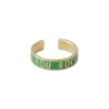 Bague Ajustable Candy Word You Rock Green