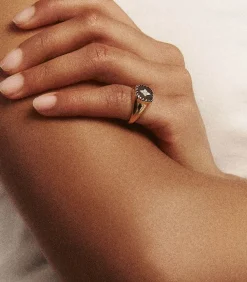 Bague Chevaliere Pierrot Noire