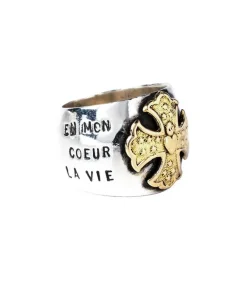 Bague Gold Cross En Argent Et Or
