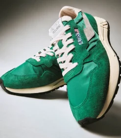 Baskets Homme Reelwind Nylon Et Daim Vert