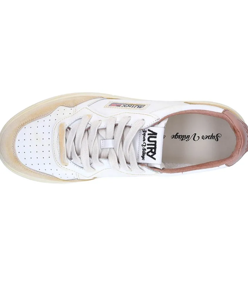 Baskets Homme Super Vintage Low Blanc Et Cafe