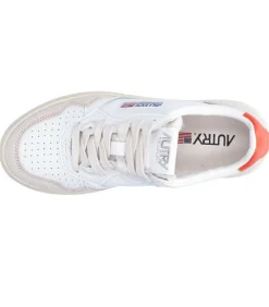 Baskets Low Leather White/Orange