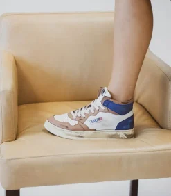 Baskets Super Vintage Mid Cafe Et Bleu