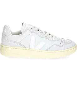Baskets V-90 Leather Gravel White